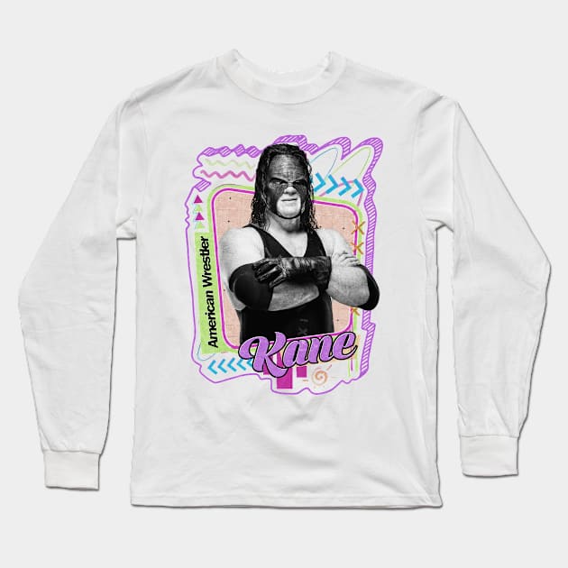 Kane - Pro Wrestler Long Sleeve T-Shirt by PICK AND DRAG